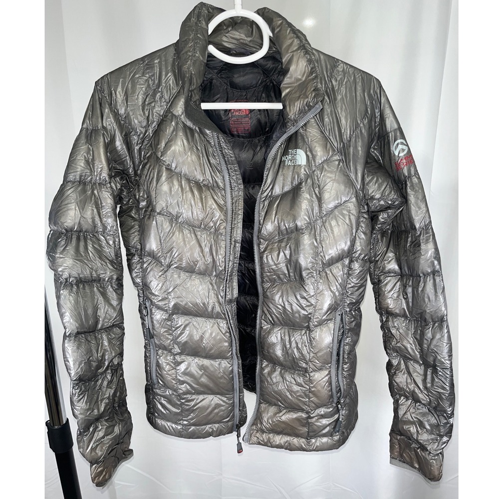 The North Face Summit Series 900 Fill Down Puffer Jacket Silver Pewter Womens S